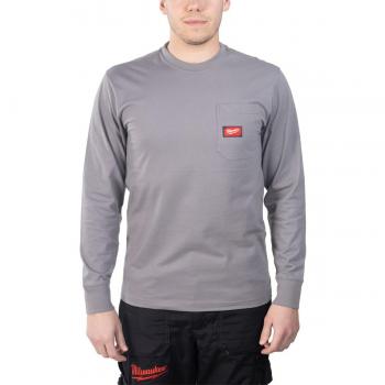 GCS Herren Langarm T-Shirt mit Tasche Grau M