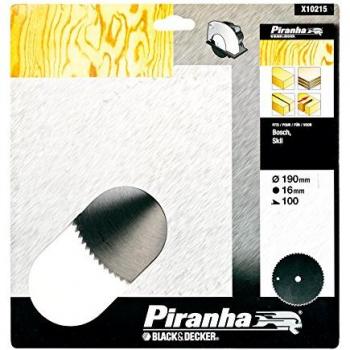 Lama Circolare Piranha X10215 in Carbonio Cromato da 190 mm per Black & Decker