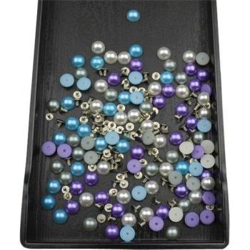 100Set Imitation Pearl Half Round Rivets for Wedding Decor