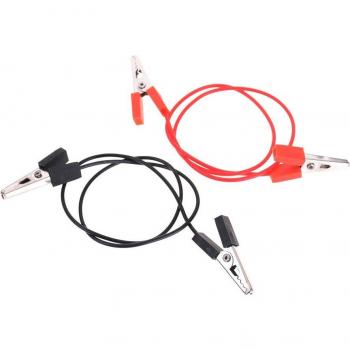 Doble pinza de cocodrilo para pruebas eléctricas, color negro/rojo, 40 cm, 5A, cable de puente polar