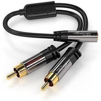 KabelDirekt – Adaptador RCA 3,5mm Hembra a Macho 0,2m