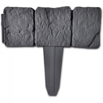 VidaXL Lawn Fence Stone Look 41 pcs 10 m