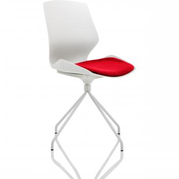 Florence Spindle White Frame Visitor Chair With Seat Bergamot Cherry
