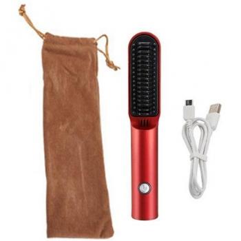 USB Hair Straightener and Curler Brush with Tourmaline Ceramic