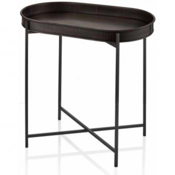 Tray Table, Black, Oval, 56cm x 32cm (Mia, Borough Wharf)