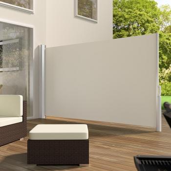 Paravent retractable TECTAKE 160 × 300 cm – Beige, balcons & terrasses