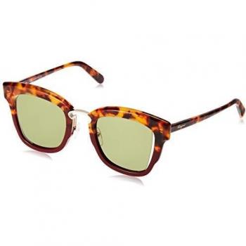 Salvatore Ferragamo, Multicolor SF 886S Sunglasses, female, Size: 48 MM, Red Havana/Green