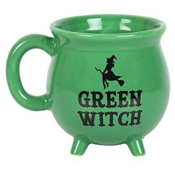 Taza Caldero Cerámica Brujita Moderna 500ml Verde