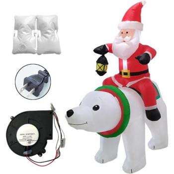 Outdoor Inflatable Santa Claus Riding Bear