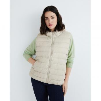 Chaleco de mujer con capucha ONLY Carmakoma en color beige