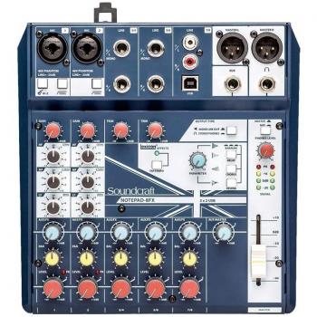 Mixer 8 Canali SoundCraft NOTEPAD‑8FX USB con Phantom Power e Effetti Digitali