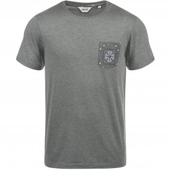 Kurzarmshirt mit Rundhalsausschnitt von Solid Ilari in Größe L und Farbe Grey Melange