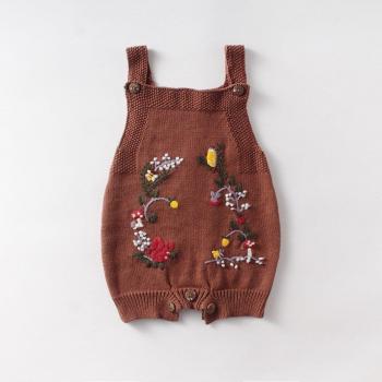 Newborn Girls Knitted Coveralls