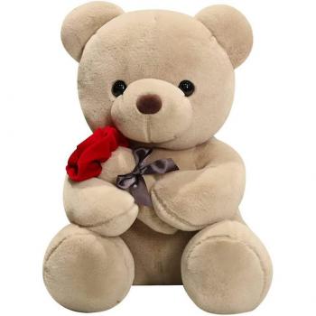 Almohada de Peluche Oso con Rosa