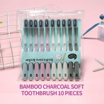 10 Stuks Macaron Tandenborstel met Houtskool voor Oral Care