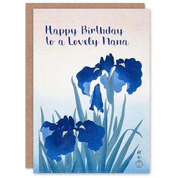Iris Flower Birthday Tribute Card