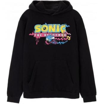 Herren-Hoodie Sonic mit psychedelischem Design S schwarz