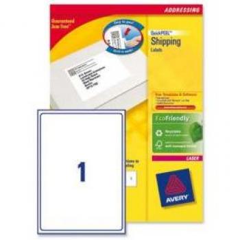 Avery Ultragrip Laser Labels 199.6x289.1mm White Shipping Labels L7167-500