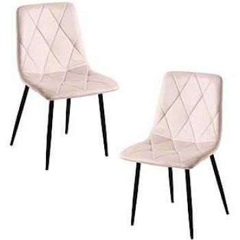 Pack 2 Sillas de Comedor Lyke Terciopelo Rosa