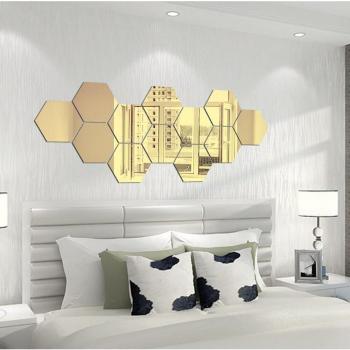 Decoración de Pared Espejo Acrílico Hexagonal