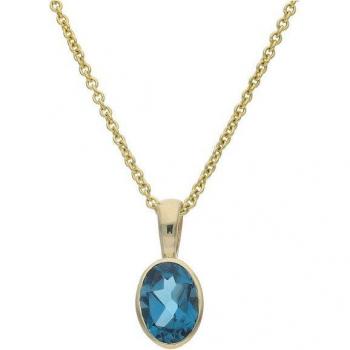 JuwelmaLux Goldanhänger mit echtem London Blue Topas