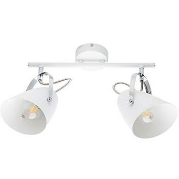 Lustre plafonnier à spots modulables, finition blanche chrome