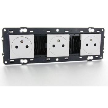 Prise triple affleurante Valena Next 16A/250V avec bornes à vis