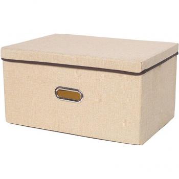 Medium Large Cotton Linen Fabric Folding Storage Box for Toys