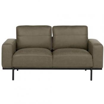 Divano 2 posti moderno imbottito in tessuto verde con gambe metalliche Sovik