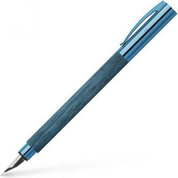 Faber-Castell Pluma Estilográfica 20 Años Madera Carpe Punta M Azul