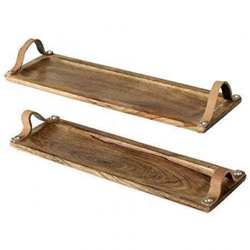 Boltze Deko-Tablett Malus (Braun, 2er Set)