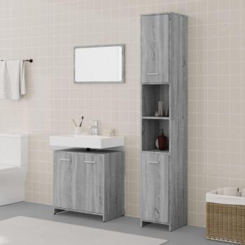 Meubles de salle de bain 3 pcs gris Sonoma