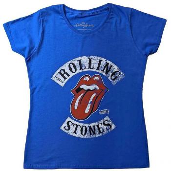 T-shirt Femme Bandes Rolling Stones Tour 78 Bleu Skinny