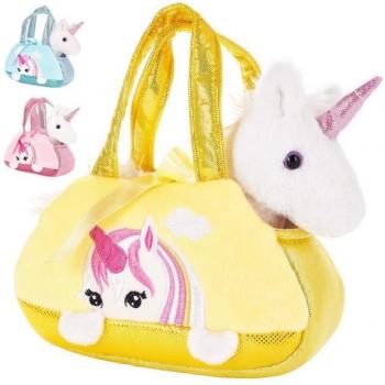 Sac à Main avec Licorne Peluche Brubaker – 20 cm, Blanc