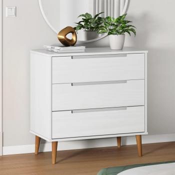 Armario MOLDE Blanco 80x40x80 cm Madera maciza de pino
