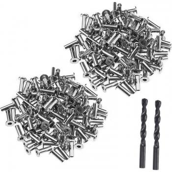 200 Pack T316 Stainless Steel Sleeves for 1/8 inch Wire Rope Cable