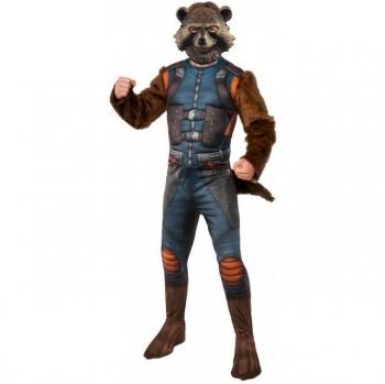 Disfraz de mapache cohete de lujo de Marvel Comics para hombre, color azul/marrón