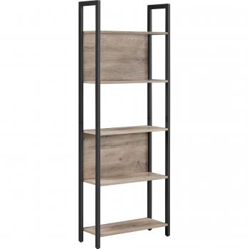 Système Bibliothèque VASAGLE 5 Niveaux, Métal et Bois Grège