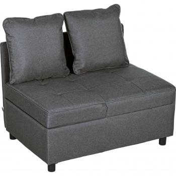 Homcom 3-in-1 Convertible Chair Bed, Recliner Loveseat with Adjustable Backrest, Grey
