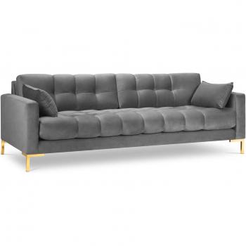 Sofá de Estilo Contemporáneo 4 Plazas Gris Claro