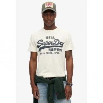 Classic Superdry V‑Graphic Tee in Ecru, XL (Men)