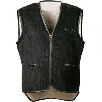 Cord Weste mit Webpelz, schwarz, Gr. L