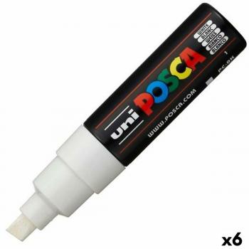 Marcatore a tempera POSCA Uni-Ball punta a scalpello 8 mm bianco M PC8K BI