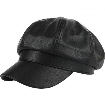 Gorra Boina Visera PU Chic Mujer