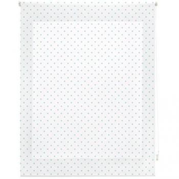 Store Tissu Blanc Turquoise Motas Blindecor Enrouleur 100 × 250 cm