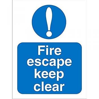 Fire Escape Keep Clear Self Adhesive Vinyl Sign