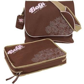 BOGI Umhängetasche Messengertasche Laptoptasche braun rosa günstig online kaufen