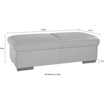 Exxpo Sofa Fashion Hocker Salerno – Hybrid Lederfaserstoff, 100 % PU, Naturleder, Primabelle‑Microfaser