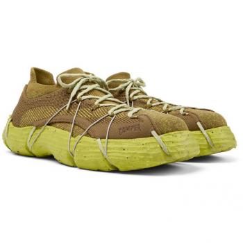 CAMPER ROKU Brown & Yellow Cotton Sneakers – Size 9 (Men)