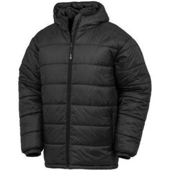 EarthWise Recycled Hooded Winter Parka – Black (Unisex S)